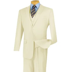 Morgan Collection - Regular Fit 3 Piece Suit 2 Button Ivory