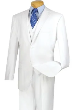 Morgan Collection - Regular Fit 3 Piece Suit 2 Button White