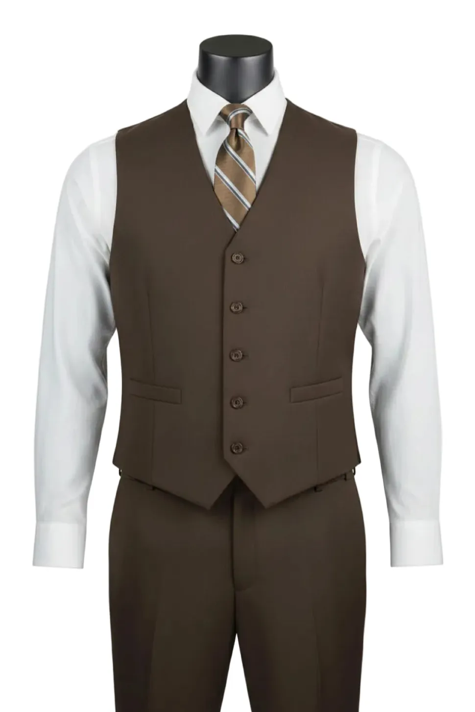 Morgan Collection - Regular Fit 3 Piece Suit 2 Button Brown