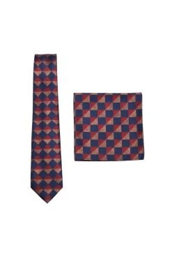 Multi Color Check Pattern Tie and Pocket Square Set