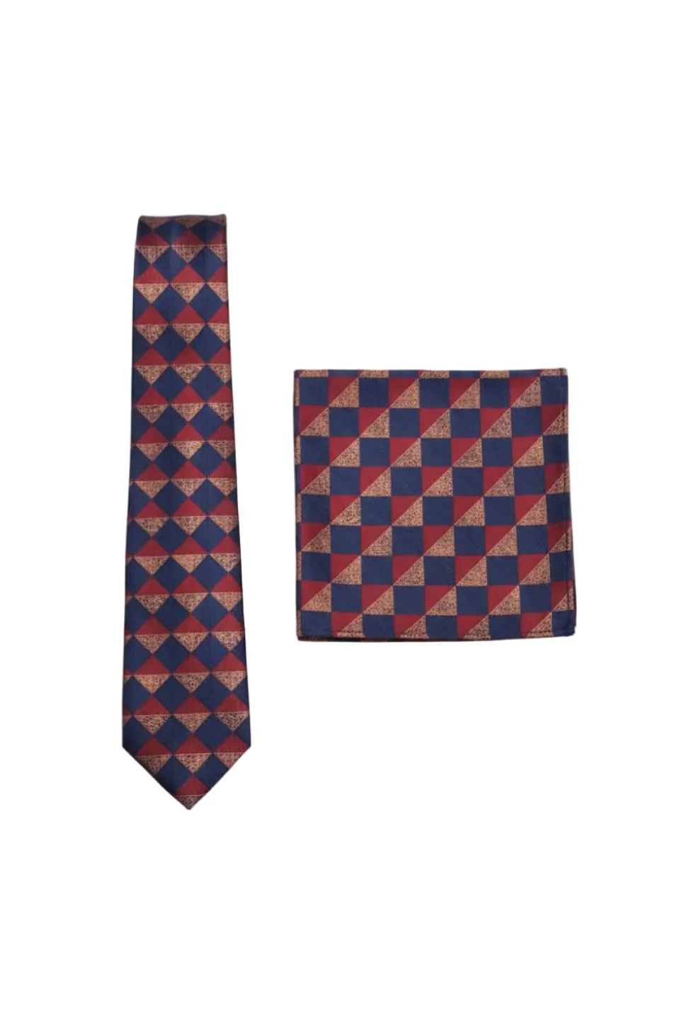 Multi Color Check Pattern Tie and Pocket Square Set