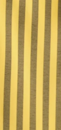 Mustard Black Bold Stripe French Cuff Dress Shirt with Tie, Cuff Links and Pocket Square