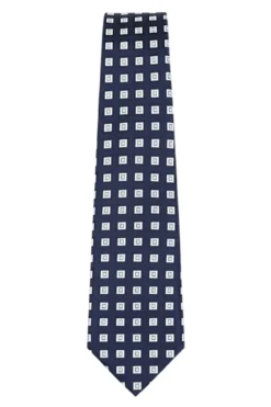 Navy Geometric Print Tie