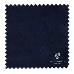Navy Slim Fit Double Breasted Velvet Jacket