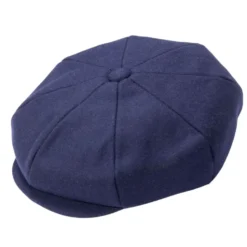 Navy Wool Felt Newsboy Cap