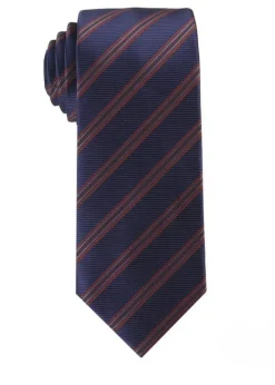 Navy Diagonal Striped Tie