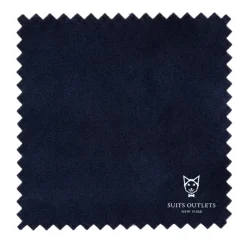 Navy Slim Fit Double Breasted Velvet Jacket