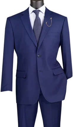 Nola Collection - Patriot Blue Regular Fit 2 Piece Suit with Adjustable Waistband Pants