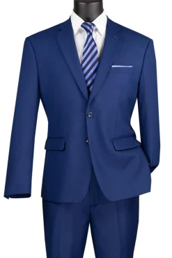 Nola Collection - Twilight Blue Regular Fit 2 Piece Suit With Adjustable Waistband Pants