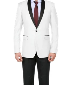 Off-White 2 Piece Tuxedo Shawl Lapel Slim Fit