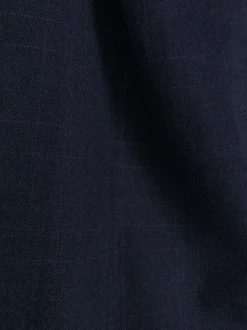 Olympia Collection - Glen Plaid Regular Fit Suit 3 Piece Navy Blue