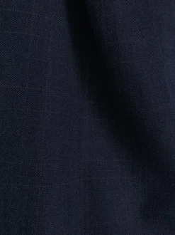 Olympia Collection - Glen Plaid Regular Fit Suit 3 Piece Navy Blue