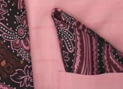 Pink Tone-on-tone Check Dress Shirt Set with Tie and Handkerchief
