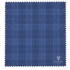 Pompey Collection - Men's Glen Plaid Dress Suit 2 Piece Regular Fit in Blue