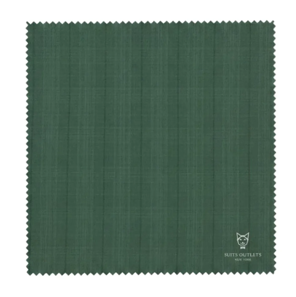 Pompey Collection - Men's Glen Plaid Dress Suit 2 Piece Regular Fit in Forest Green with Adjustable Waistband Pants