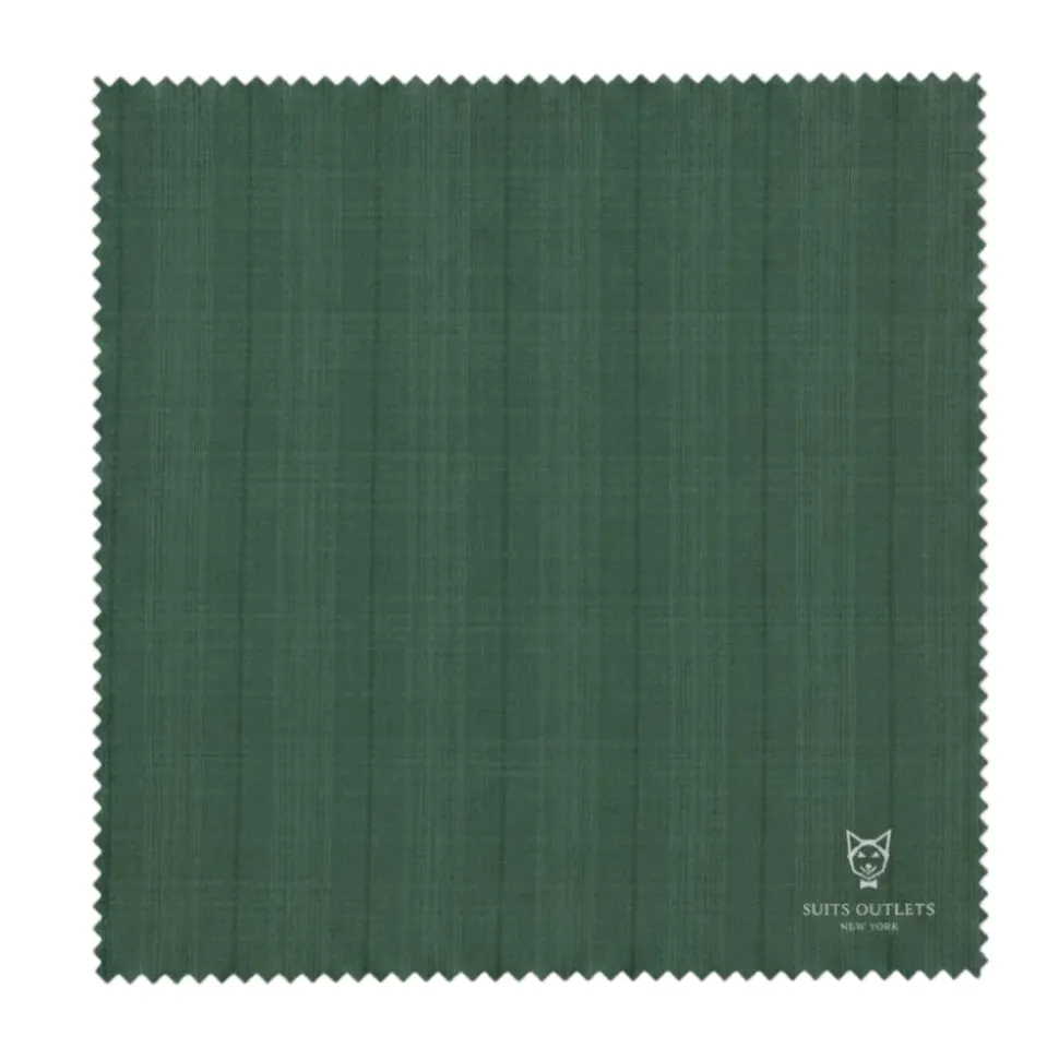Pompey Collection - Men's Glen Plaid Dress Suit 2 Piece Regular Fit in Forest Green with Adjustable Waistband Pants