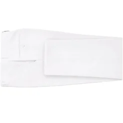 Pre-Hemmed Flat Front Adjustable Waistband Pants - White