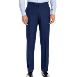 Pre-Hemmed Flat Front Adjustable Waistband Pants - Twilight Blue