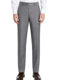 Pre-Hemmed Flat Front Adjustable Waistband Pants - Medium Gray