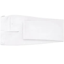 Pre-Hemmed Flat Front Adjustable Waistband Pants - White