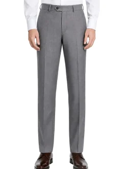 Pre-Hemmed Flat Front Adjustable Waistband Pants - Medium Gray