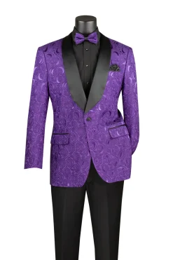 Purple Champagne Regular Fit Blazer Shawl Lapel