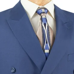 (36R & 44L) Double Breasted 2 Piece Suit Regular Fit in Blue