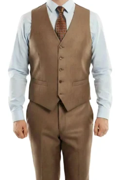 (38R) 3 Piece Modern Fit Suit - Toast