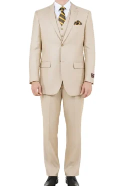 (48R) 3 Piece Modern Fit Suit - Light Beige