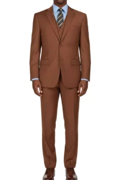 (38R) Cognac Regular Fit 3-Piece Suit