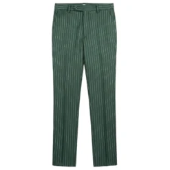 (44R) Hunter Green Regular Fit Bold Striped Vest and Pants
