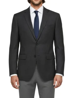 (42R Blazer) Modern Fit Black Pinstripe 2 Button Blazer