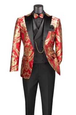 Red Gold Modern Fit 3 Piece Suit