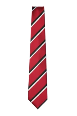 Red Diagonal Striped Tie - Black/White