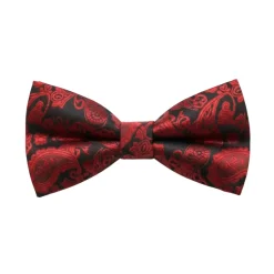 Red Floral Jacquard Pattern Bow Tie
