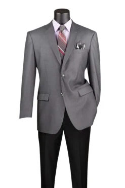 Regular Fit Blazer 2 Button in Medium Gray