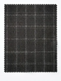 Regular Fit Plaid 3 Piece Suit in Black