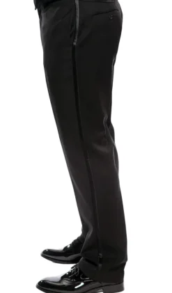 Regular Fit Black 2 Piece Tuxedo With Satin Lapel