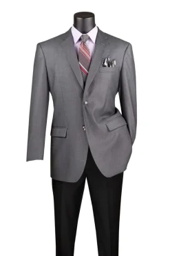 Regular Fit Blazer 2 Button in Medium Gray