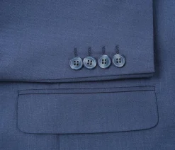 Regular Fit 2 Piece Notch Lapel 2 Button Suit In Blue