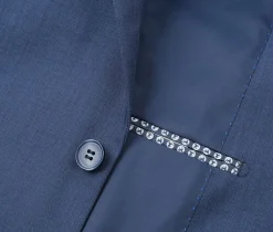 Regular Fit 2 Piece Notch Lapel 2 Button Suit In Blue