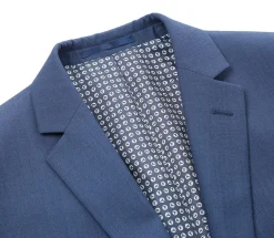 Regular Fit 2 Piece Notch Lapel 2 Button Suit In Blue