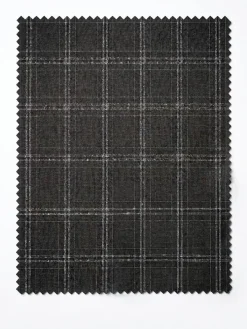 Regular Fit Plaid 3 Piece Suit in Black