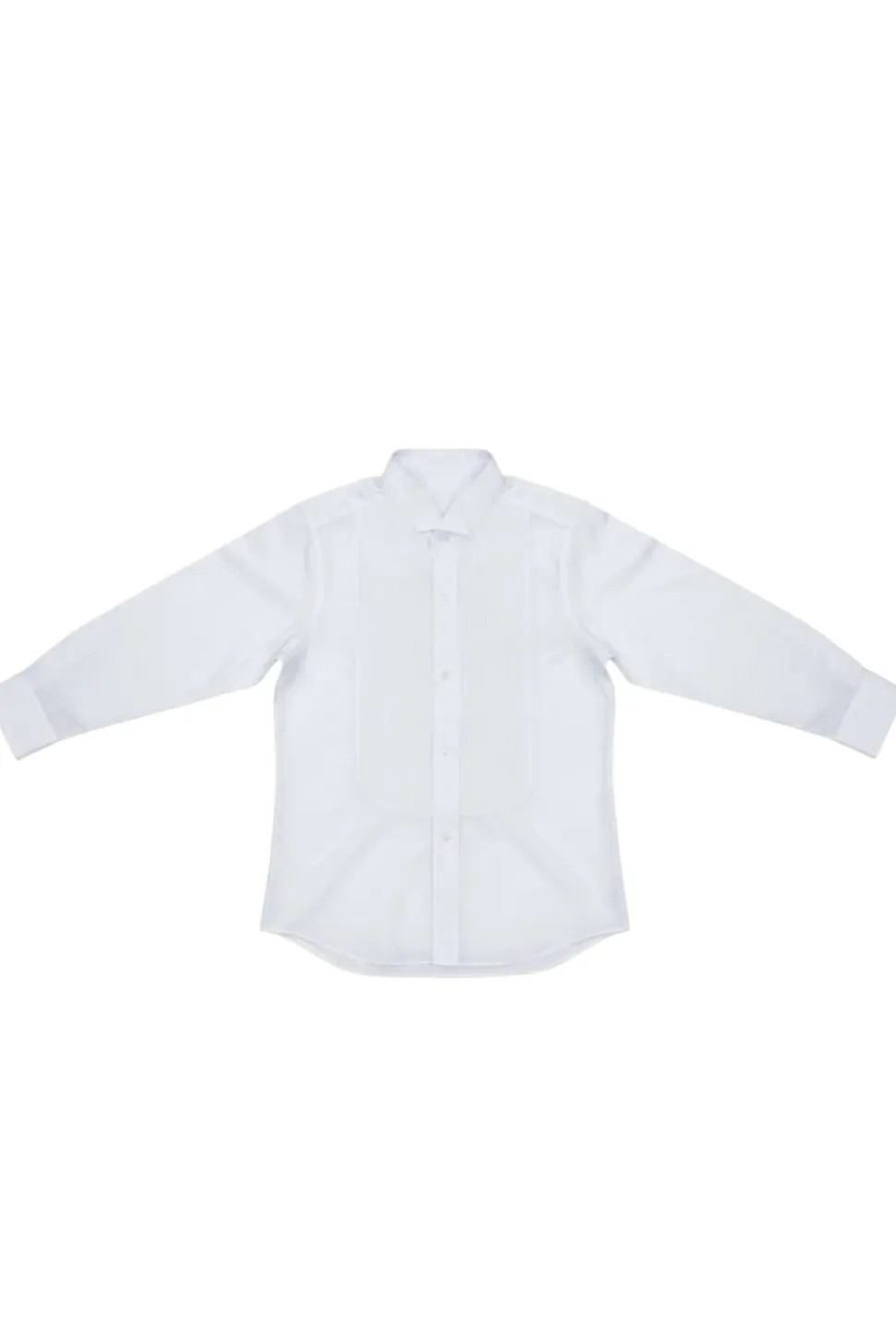(15½ 34/35) Regular Fit Wingtip Collar Pin Pleated Tuxedo Shirt - White