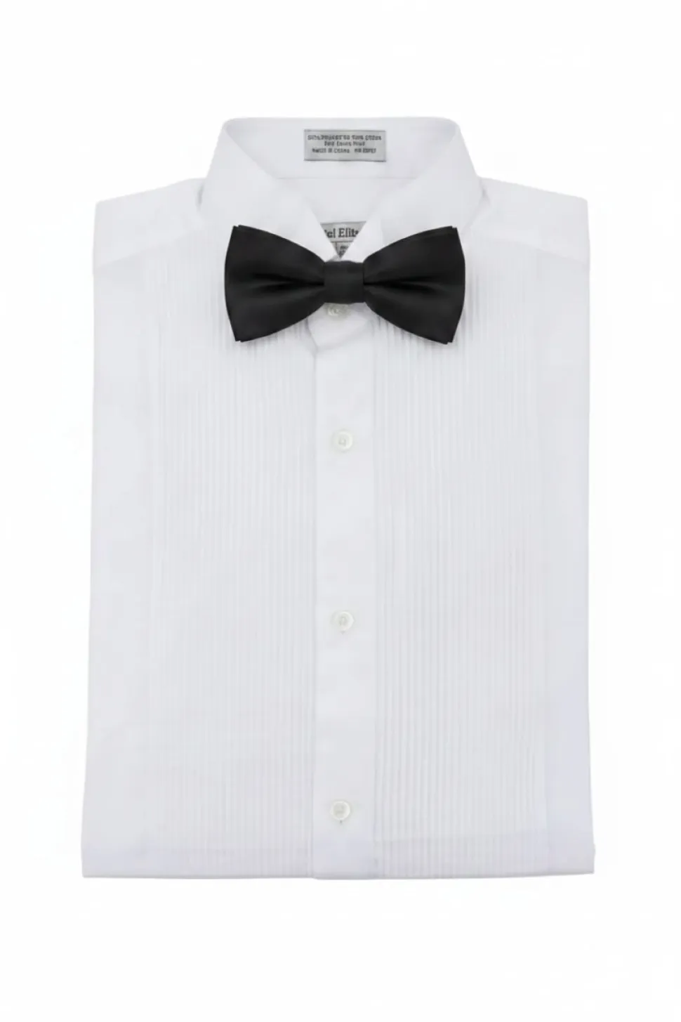 (15½ 34/35) Regular Fit Wingtip Collar Pin Pleated Tuxedo Shirt - White