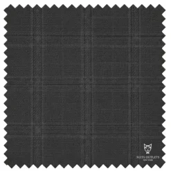 Renaissance Collection - Regular Fit Glen Plaid 3 Piece Suit Black