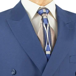 (36R & 44L) Double Breasted 2 Piece Suit Regular Fit in Blue