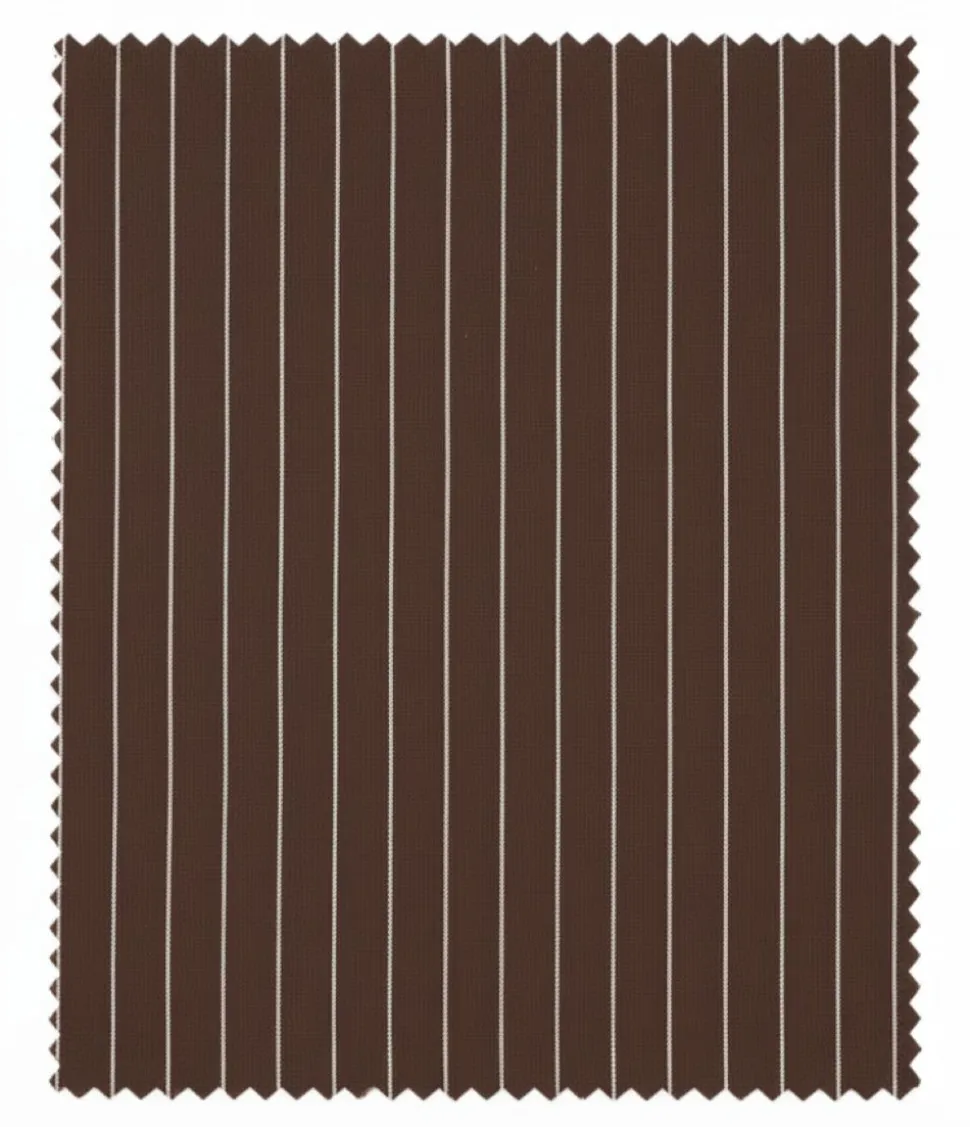 Rockefeller Collection - Double Breasted Stripe Suit Brown Regular Fit 2 Piece
