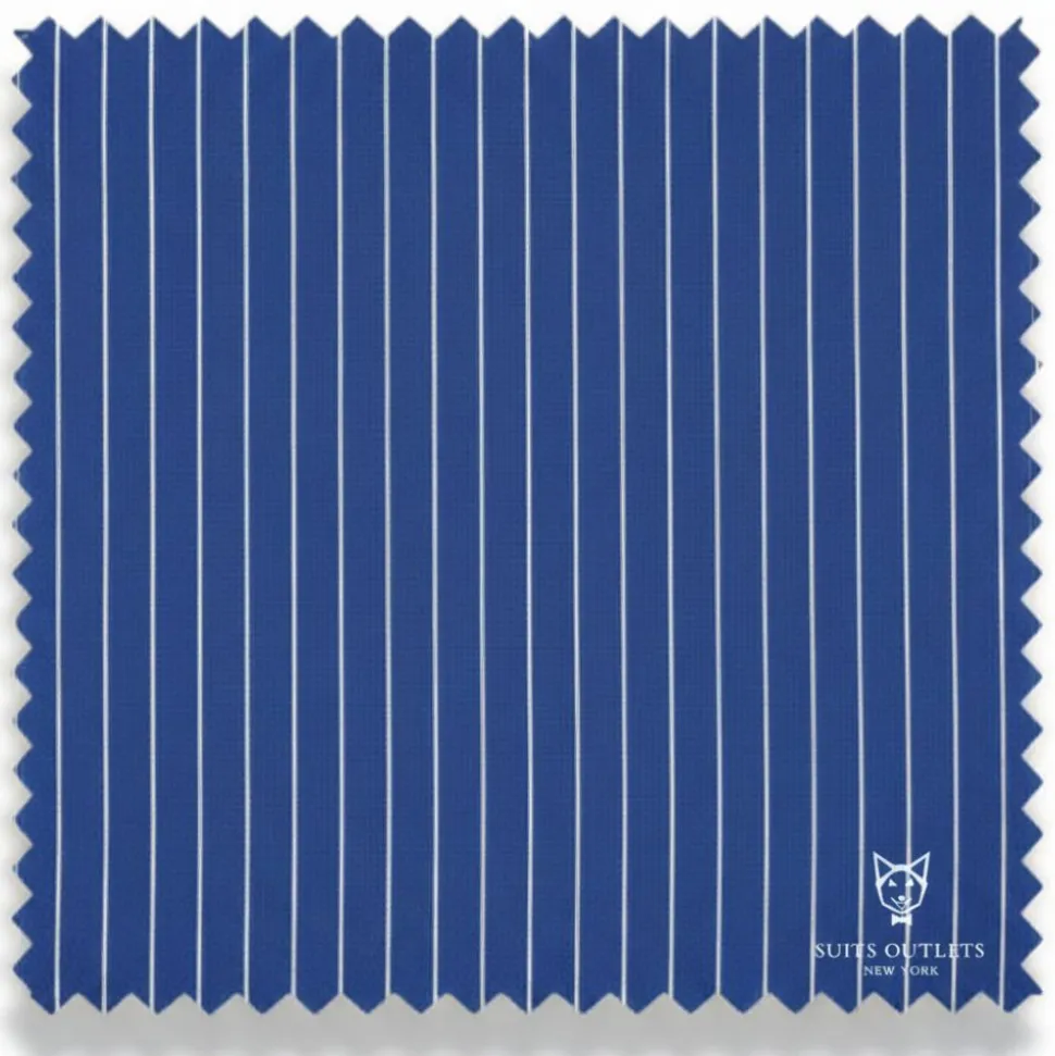 Rockefeller Collection - Double Breasted Stripe Suit Blue Regular Fit 2 Piece with Adjustable Waistband Pants