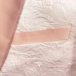 Rose Gold Pink Slim Fit Tuxedo 4 Piece with Satin Shawl Collar Beveled Designed Vest